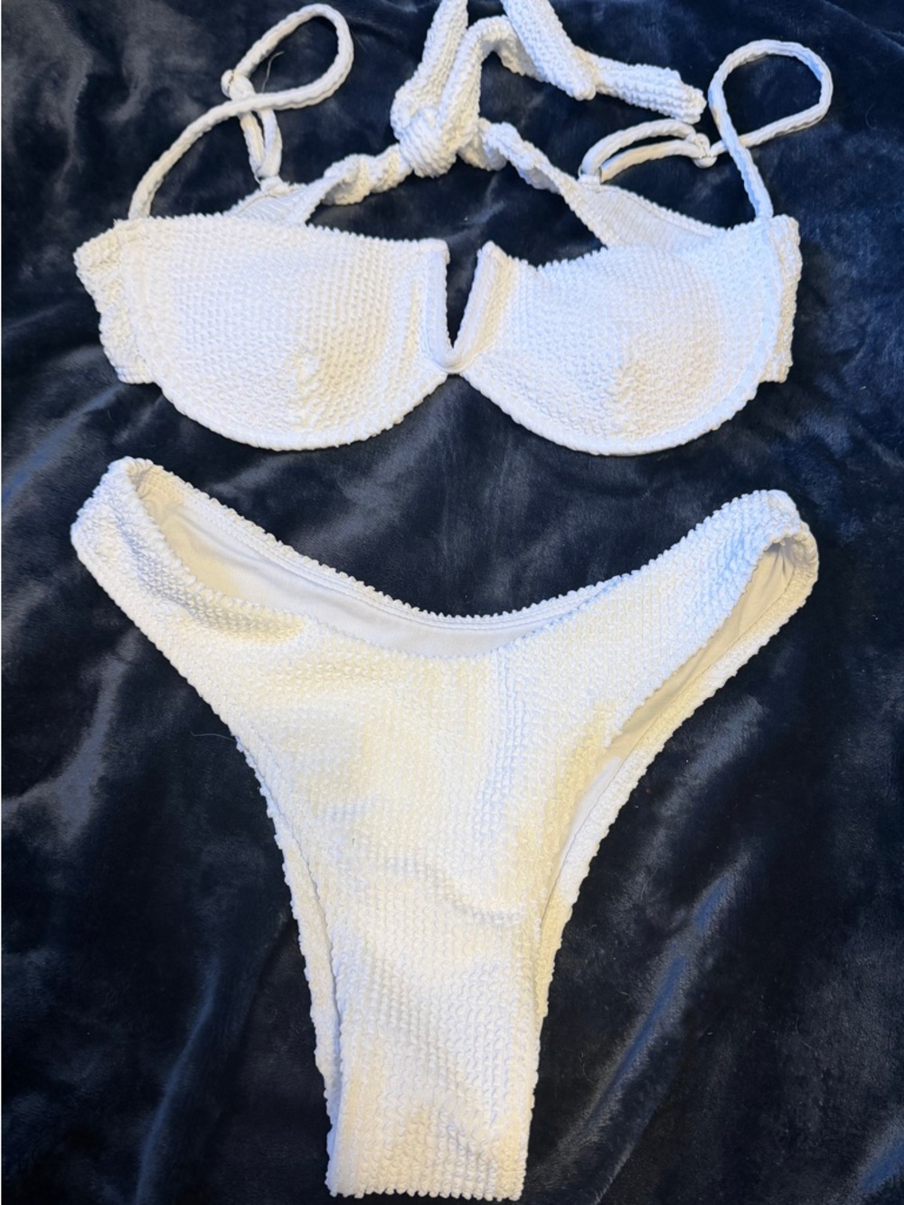NWOT Textured White Two-Piece Bikini Set